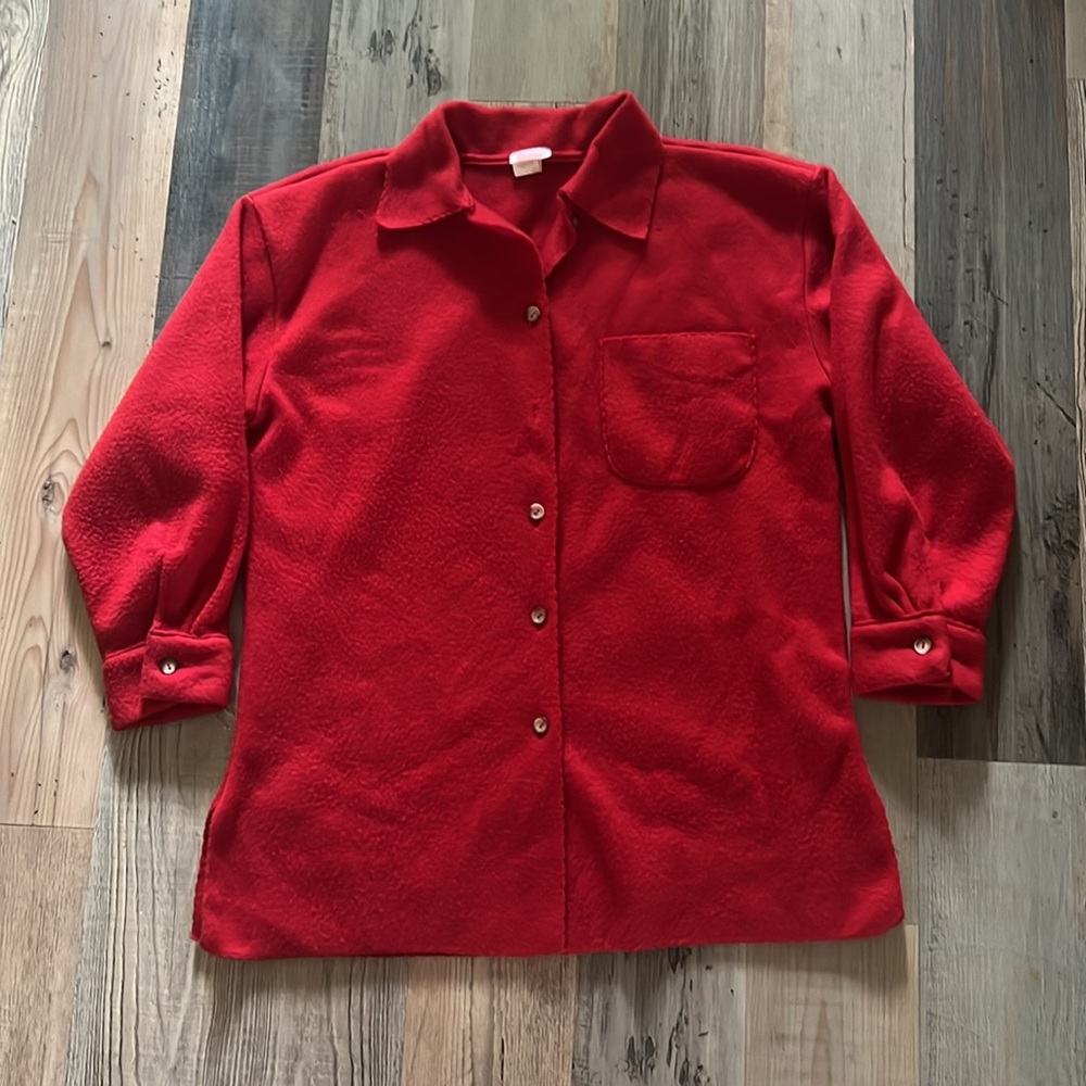 Vintage Contessa Button Down Fleece Sweater Size: S/M